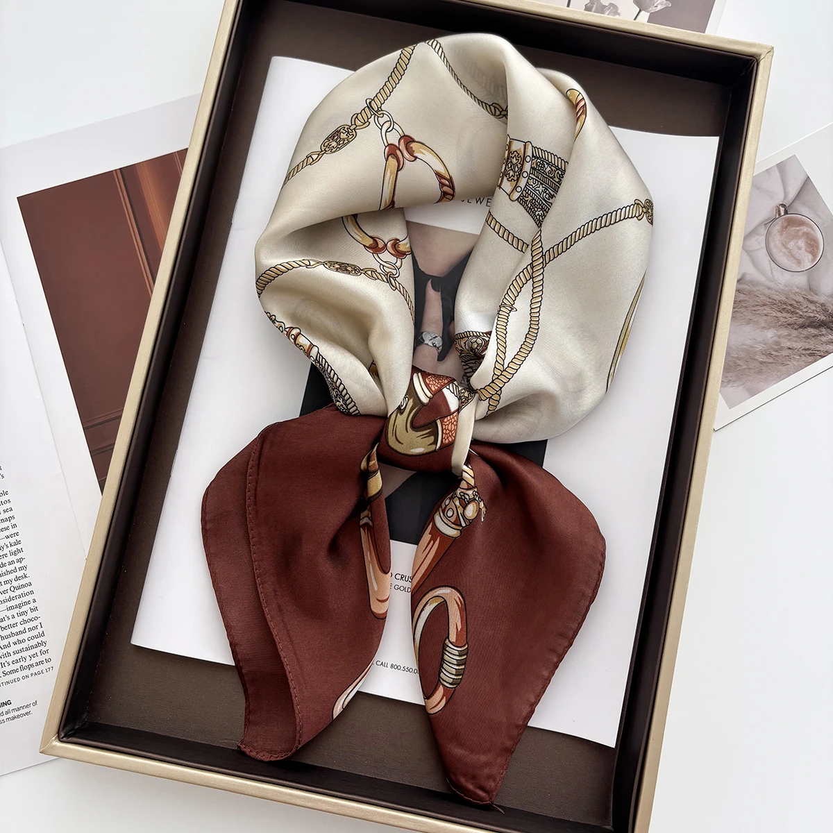 1PC Luxus Quadrat Schal Für Frauen 70*70cm Strand Schal Mode Dame Haar Kopf Bandana Wraps Weibliche halstuch Hijab Schal – Detail 3