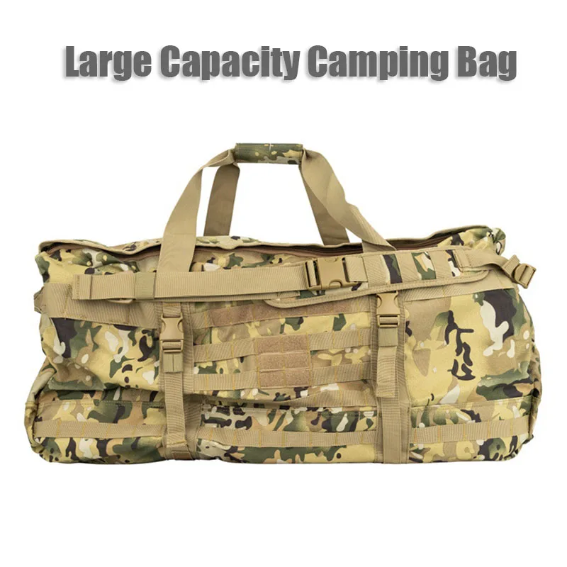 106L Super Capacity Camping Bag Outdoor Military Tactical Luggage Bag 600D Nylon Waterproof Shoulder Bag Large Travel Backpack