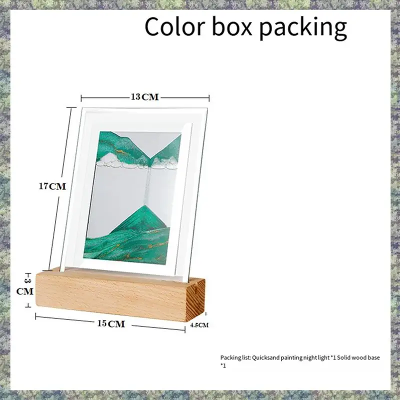 WON Sand Art Moving Night Lamp Craft Quicksand 3D Landscape Flowing Sand Picture Hourglass Gift LED Table Night Light