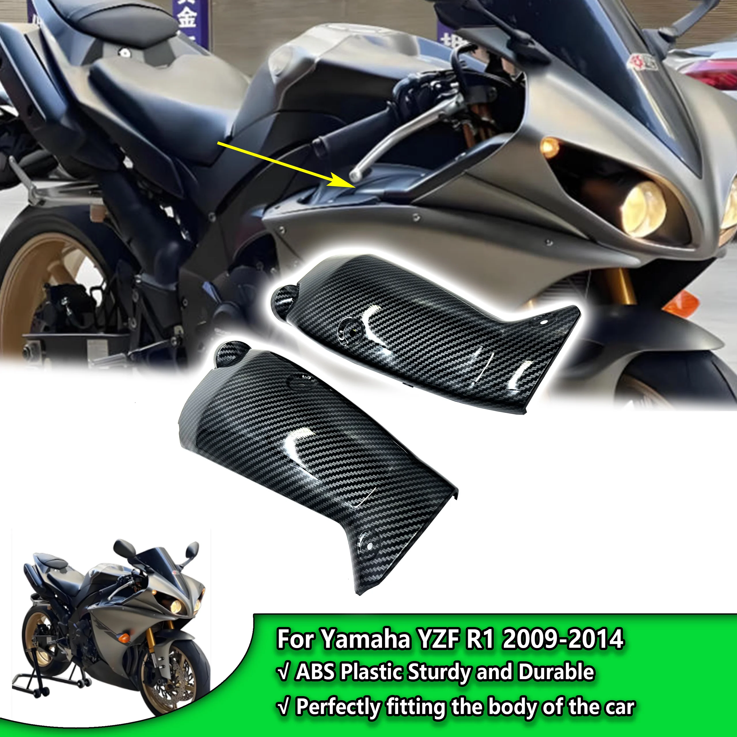 ヤマハ-yzf-r1-r1-2009-2010-2011-2012-2013-2014-オートバイ-エアインテーク-グリルパイプ両側-サイドフェアリング用