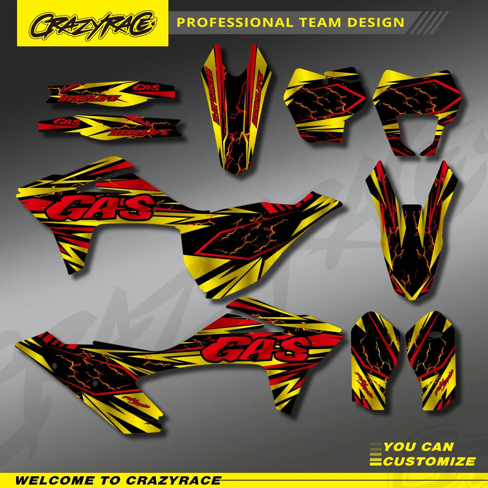 Motocross Background Graphics Decals Stickers Kit For GASGAS GAS GAS MC EX EC 125 250 300 350 450 2021 2022 2023 Customize Gift