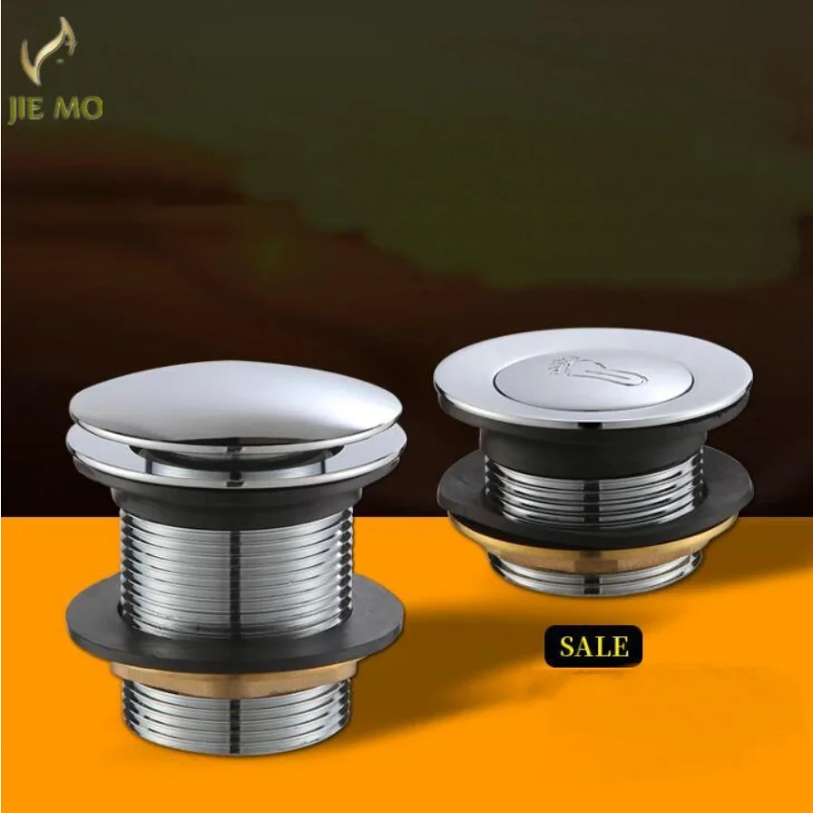 Bathroom Brass bathtub drain pop up down chrome polish brass WC bath water drainer
