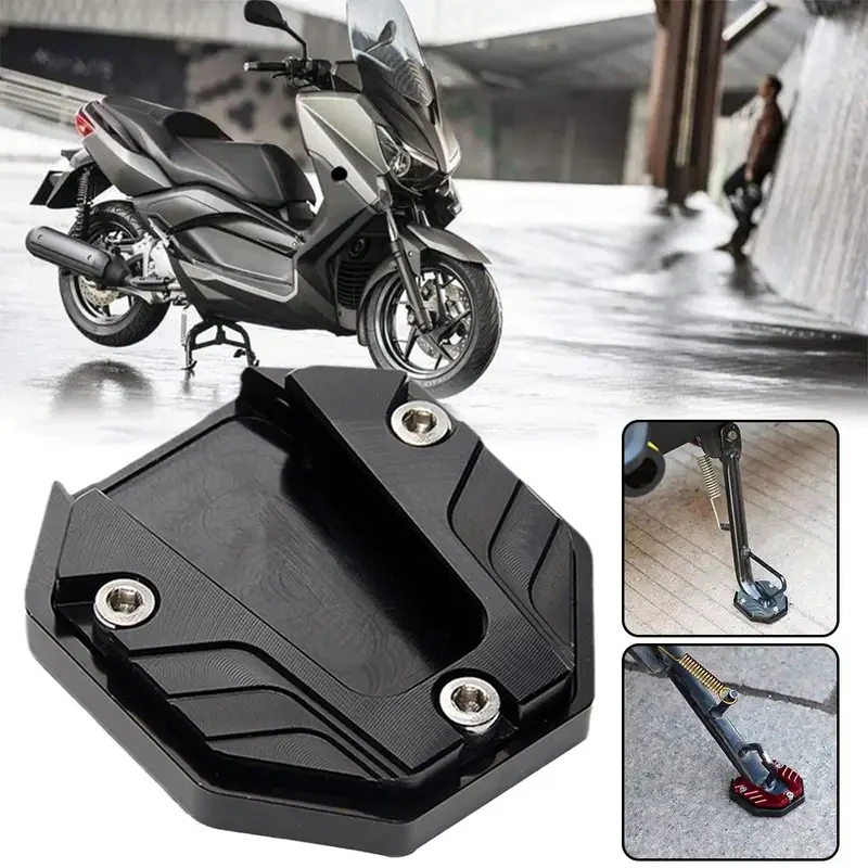 Aluminum Alloy Motorcycle Bike Kickstand Foot Extender Motorcycle Kickstand Stable Holder Secure  Plate Motorbike Accessories