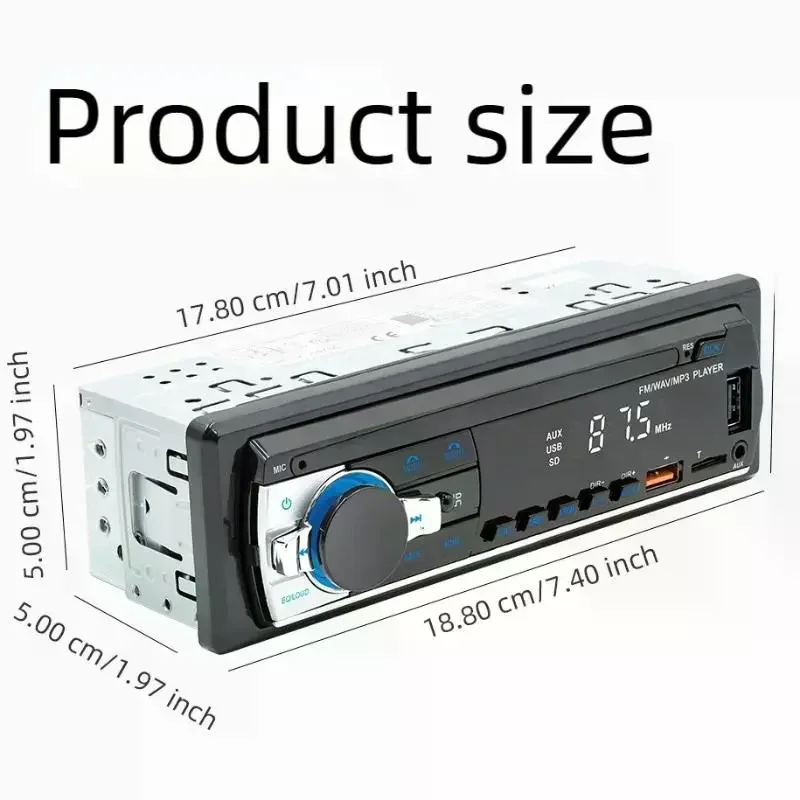 Car Radio Stereo Player Digital Bluetooth MP3 Player JSD-530 520 60Wx4 FM Audio Stereo Music USB/ With Built-in AUX Input