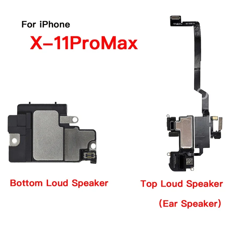 Ear speaker, top bottom loud speaker replacement for iPhone X XR XS 11 pro Max earpiece with flex cable No Face ID