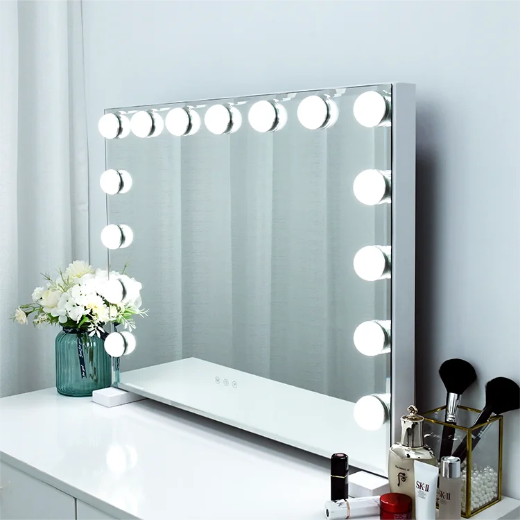 Hollywood Style LED Makeup Mirror, Vanity Mirror com 15 Touch Dimmer Lights, Grandes ferramentas cosméticas