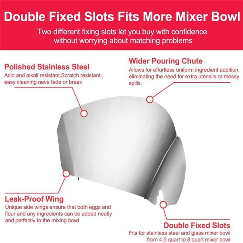 B47B-For Kitchenaid 4.5-5QT ملحقات خلاطات برأس مائل وعاء خلط مع مقبض + غطاء حماية للإغراق