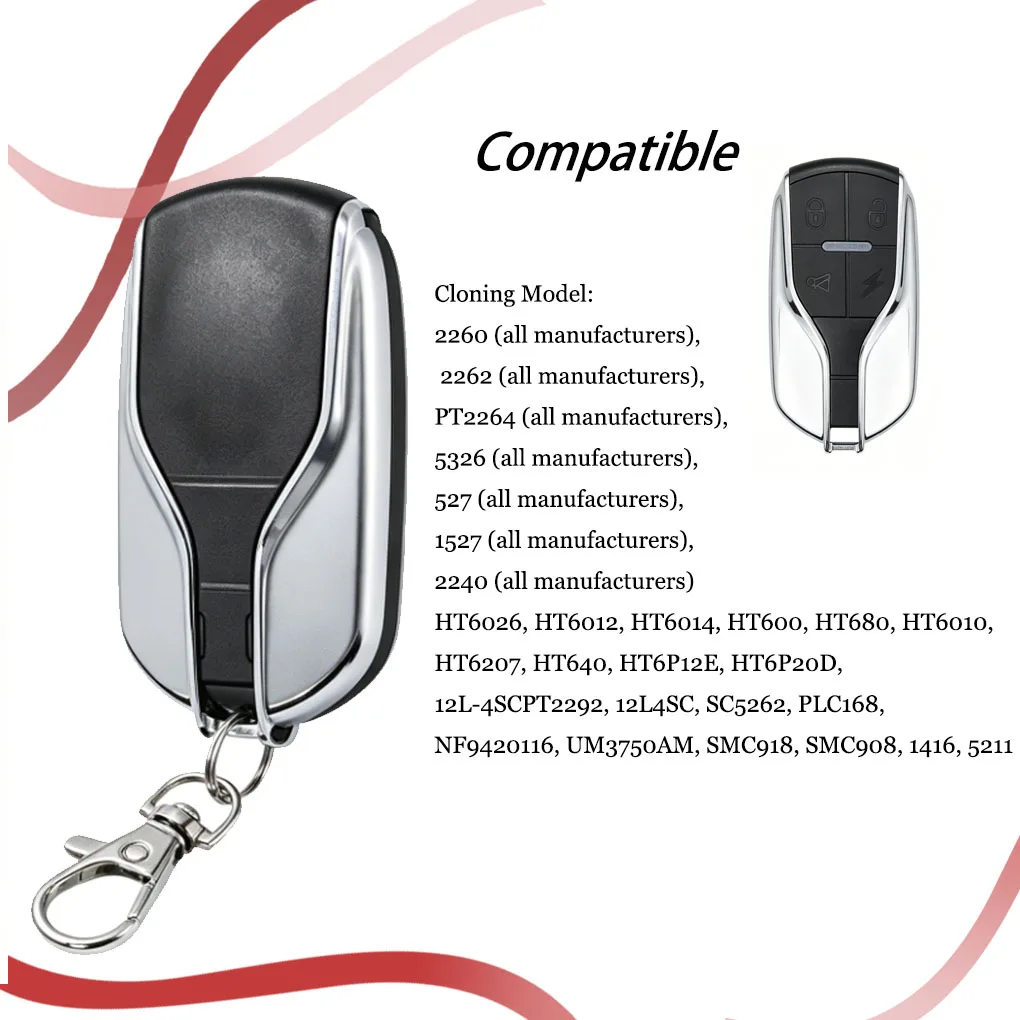 10pcs 4-Button Cloning Remote Control Key Fob, Self-copy Wireless Gate Opener for Home Garage, Courtyard Automatic Door & Roller