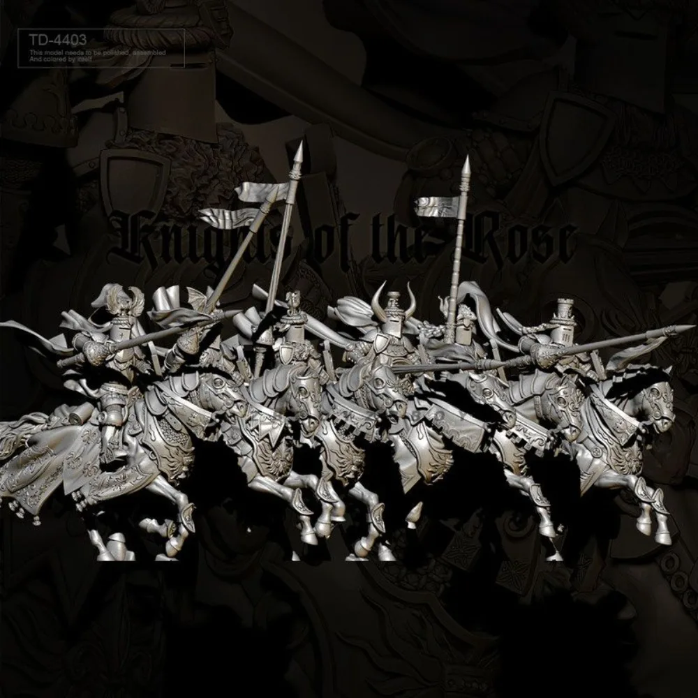 38mm Ritter Set 6 teile/paket Brettspiel Krieg Schach DIY Färbung Selbst-montage Figuren 3D Gedruckt Miniaturen Harz handwerk