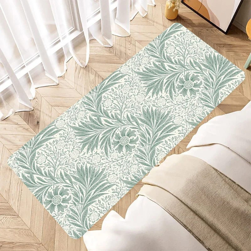 Plant Flowers Floor Mat Mats Bathroom Rug Home Entrance Bath Welcome Room Kitchen Non-slip Washable Hallway Balcony Foot Carpet