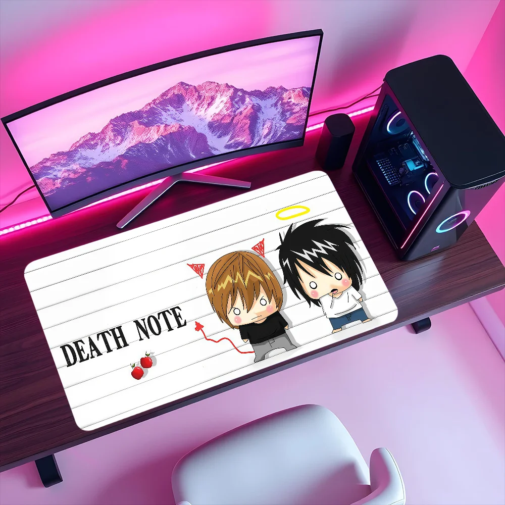 anime d-death note chibi cute y2k Mouse Pad Large Non-slip Lockedge Desktop Computer Desk Mat Keyboard MousePad Office Student