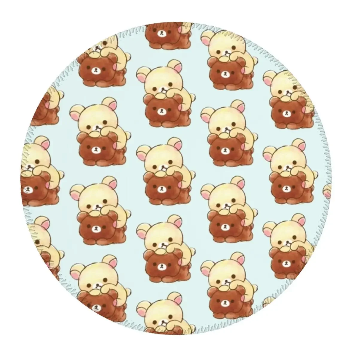 Rilakkuma Sakura Round Mouse Pad Computer Keyboard Mouse Mat Gamer PC Desk Mat Office Accessories Table Mats