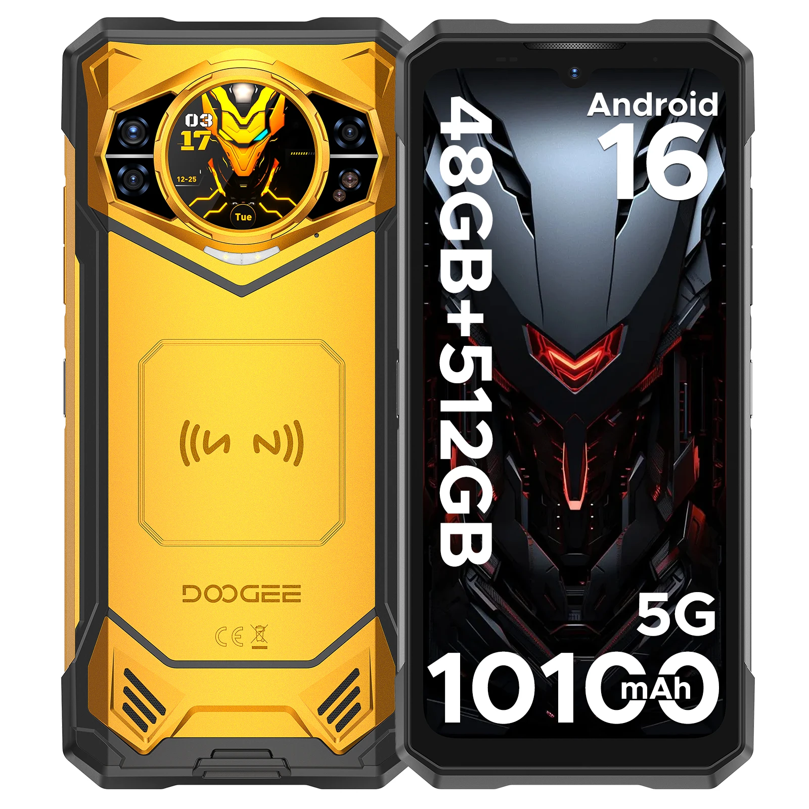 Globe-versie DOOGEE S200 X 5G robuuste telefoon 6.72" Dimensity 7050 1.32" AMOLED achterdisplay 12GB 512GB 10100mAh batterij telefoon