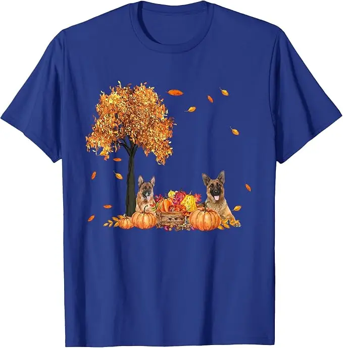 Deutscher Schäferhund Herbstblatt Herbst Hund Thanksgiving Halloween T-Shirt Y2k Hundeliebhaber Ästhetische Kleidung Neuheit Geschenk Weiches Baumwoll-T-Shirt – Detail 17