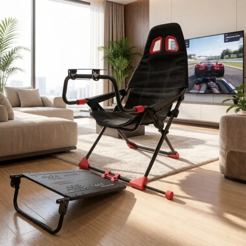 Foldable Racing Wheel Stand Simulator Cockpit Seat Portable Steering Wheel Mount for Gaming