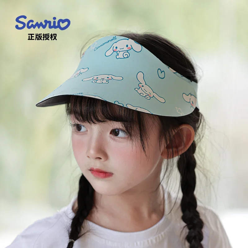 Sombrero de protección solar Cinnamoroll para niñas, gorra hueca Anti-Uv, sombrilla, My Melody Kuromi, verano al aire libre