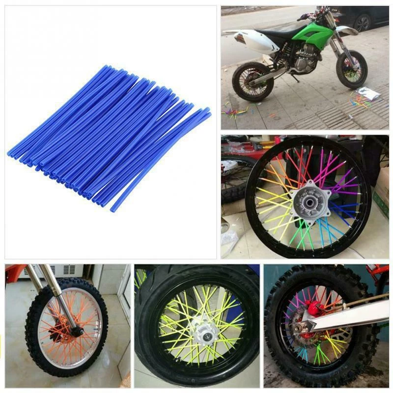 72Pcs Universal Motorcycle Wheel Hub Spoke Cover Wheel Protective Cover Suitable For Dirt Bikes