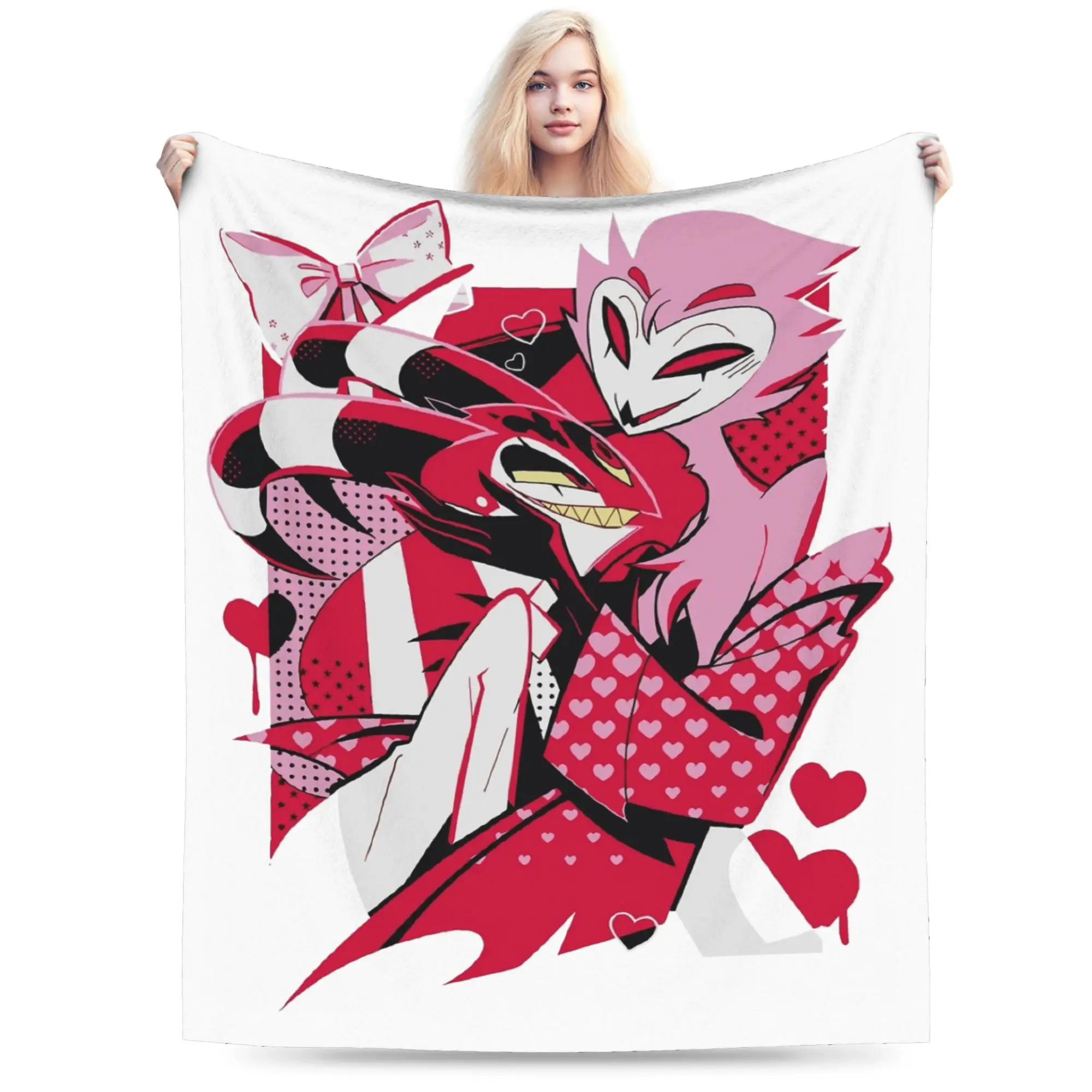 Cartoon Helluva-Boss Blankets Fleece Autumn/Winter Blitzo x Stolas Ultra-Soft Throw Blankets for Bed Car Bedspreads