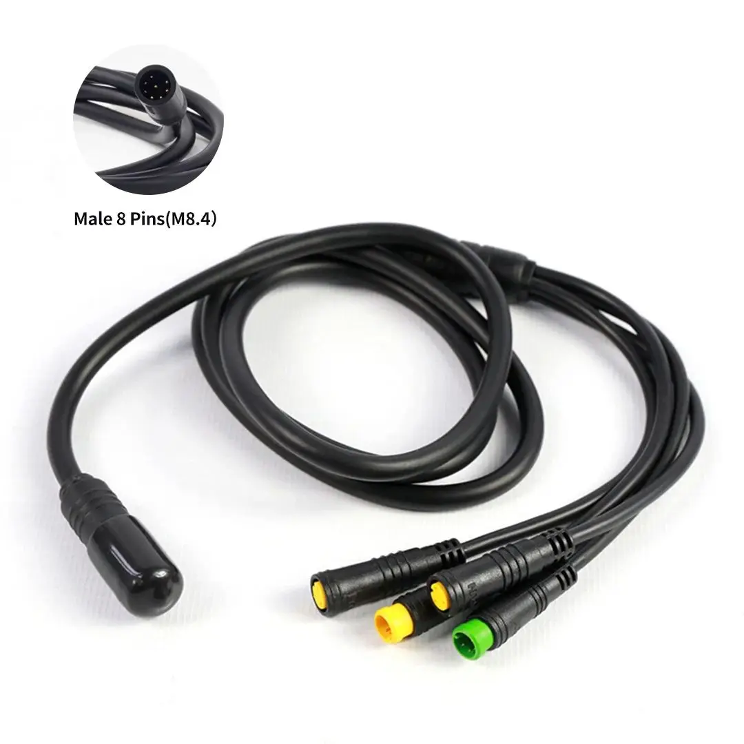 Ebike Motor Cable 1T4 for Bafang Middle Motor BBS01 BBS02 BBSHD with Display Brake Lever and Throttle Connector Fits 8fun Motor