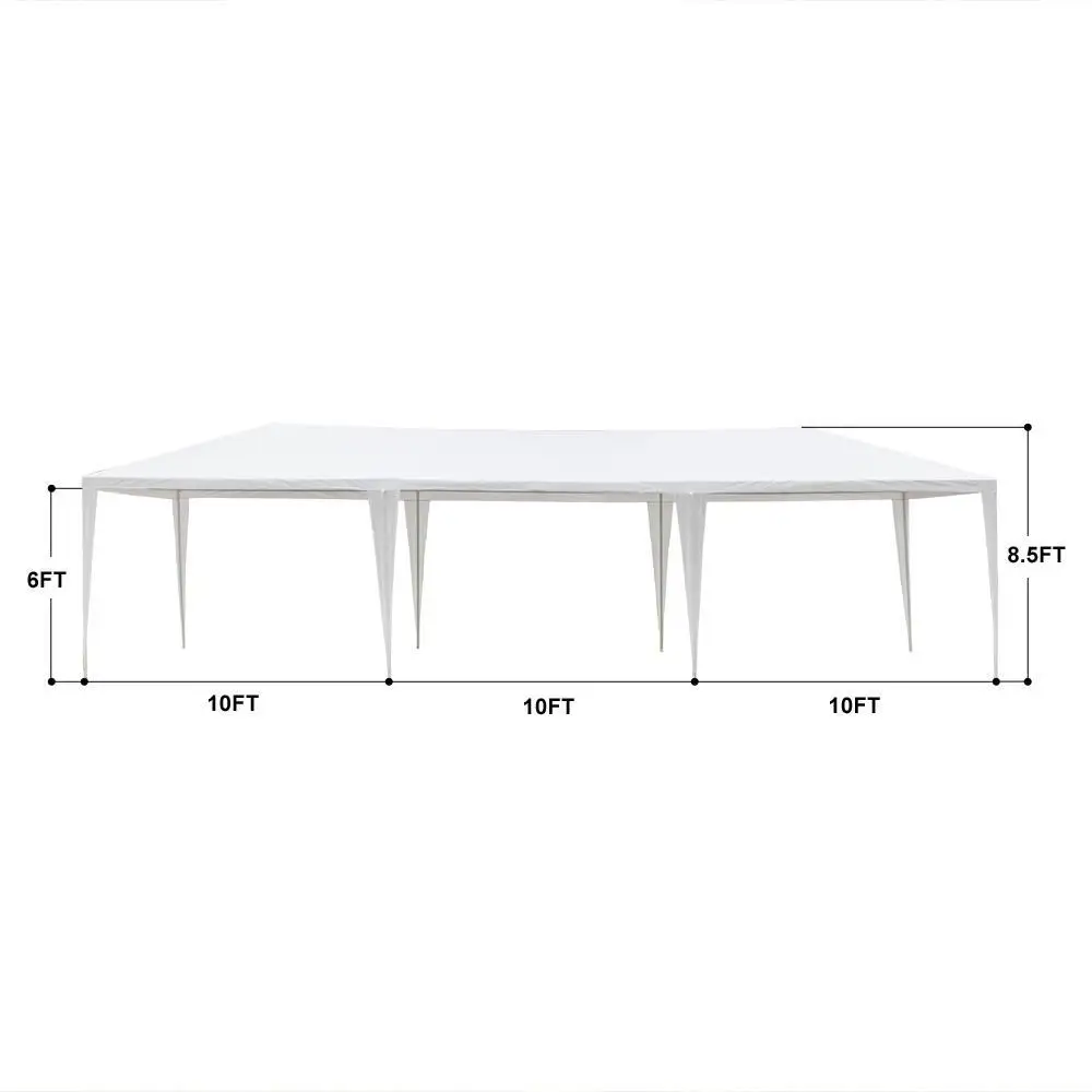 Tenda da esterno per baldacchino da 10'x30', tenda per matrimoni, padiglione, 8 pareti rimovibili, bianca
