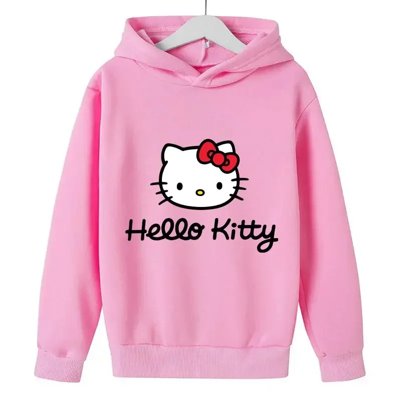 

Kids Clothes Girls Hoode Hello Kitty Hoodie Toddler Girl Clothes Kawaii Pullover Clothes for Girls Jacket 3-14 Years Tracksuit