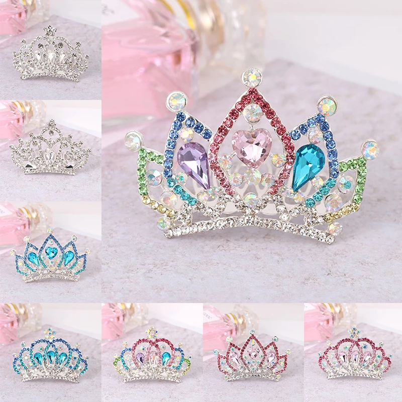 New Children Mini Crowns Fairy Hair Comb Crystal Rhinestone Tiaras Headdress Girls Princess Headwear Birthday Jewelry Headband