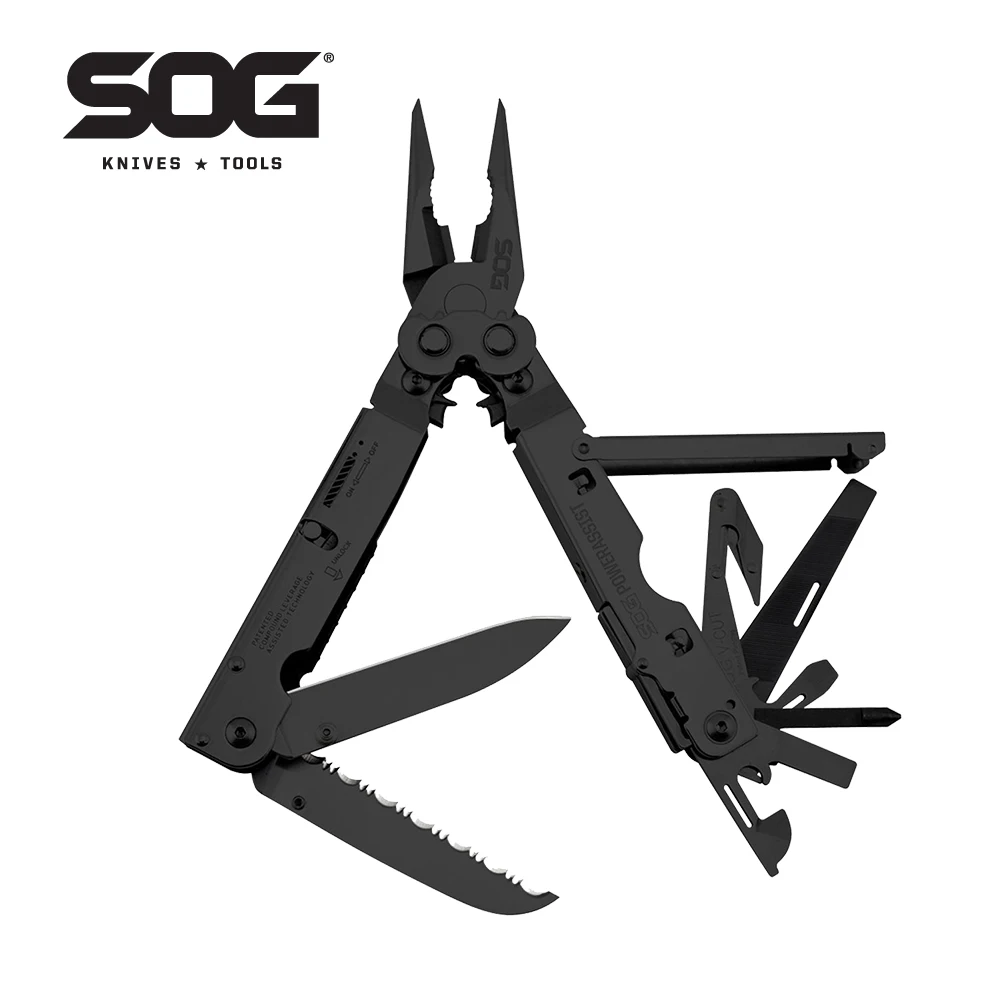 SOG 16 in 1 POWERASSIST Professional Multi-tool Pliers Tactiacl Portable EDC Pocket Knife Tools Outdoor Camping Supplies-B66N-CP