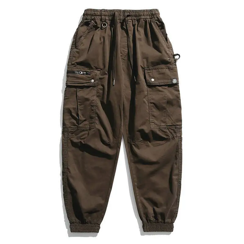 Men's Cargo Pants Pants with Elastic Cuff British Punk Style Casual Joggers Trousers for Men Spring Autumn Workwear Trousers
