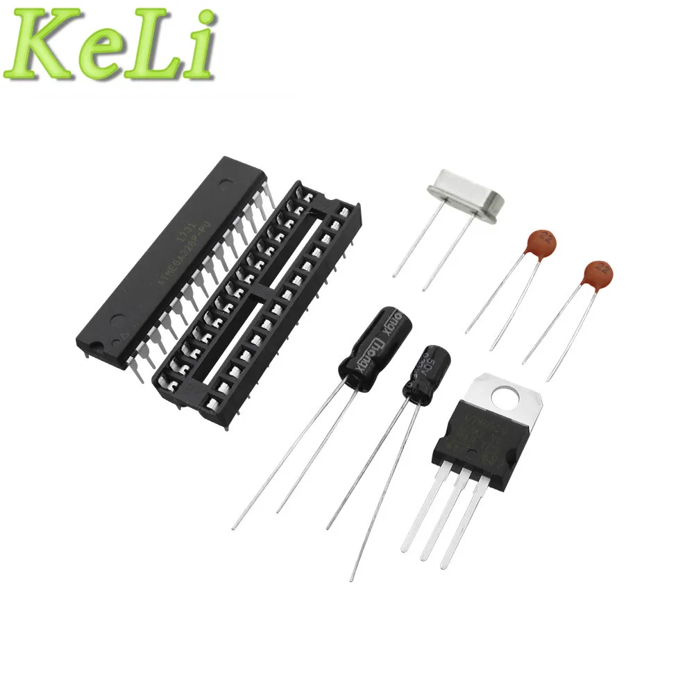 부트 로더 없는 ATMEGA328P-PU, 딥 소켓, 16MHz 크리스탈 키트