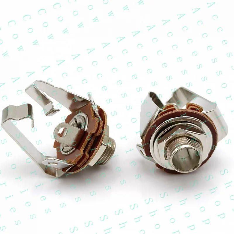 PP+ 5 Pcs 1/4 Inches 6.35mm Mono TS Audio Female Jack Socket Panel Mount Solder