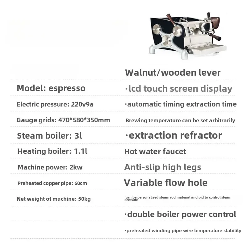 coffee machine manual semi-automatic single double head lever double boiler steam