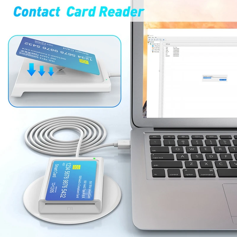 Contact + NFC 2-In-1 Smart Card Reader PC-Linked Dual-Interface Smart Card Reader/Writer Contact PCSC Smart Card Reader