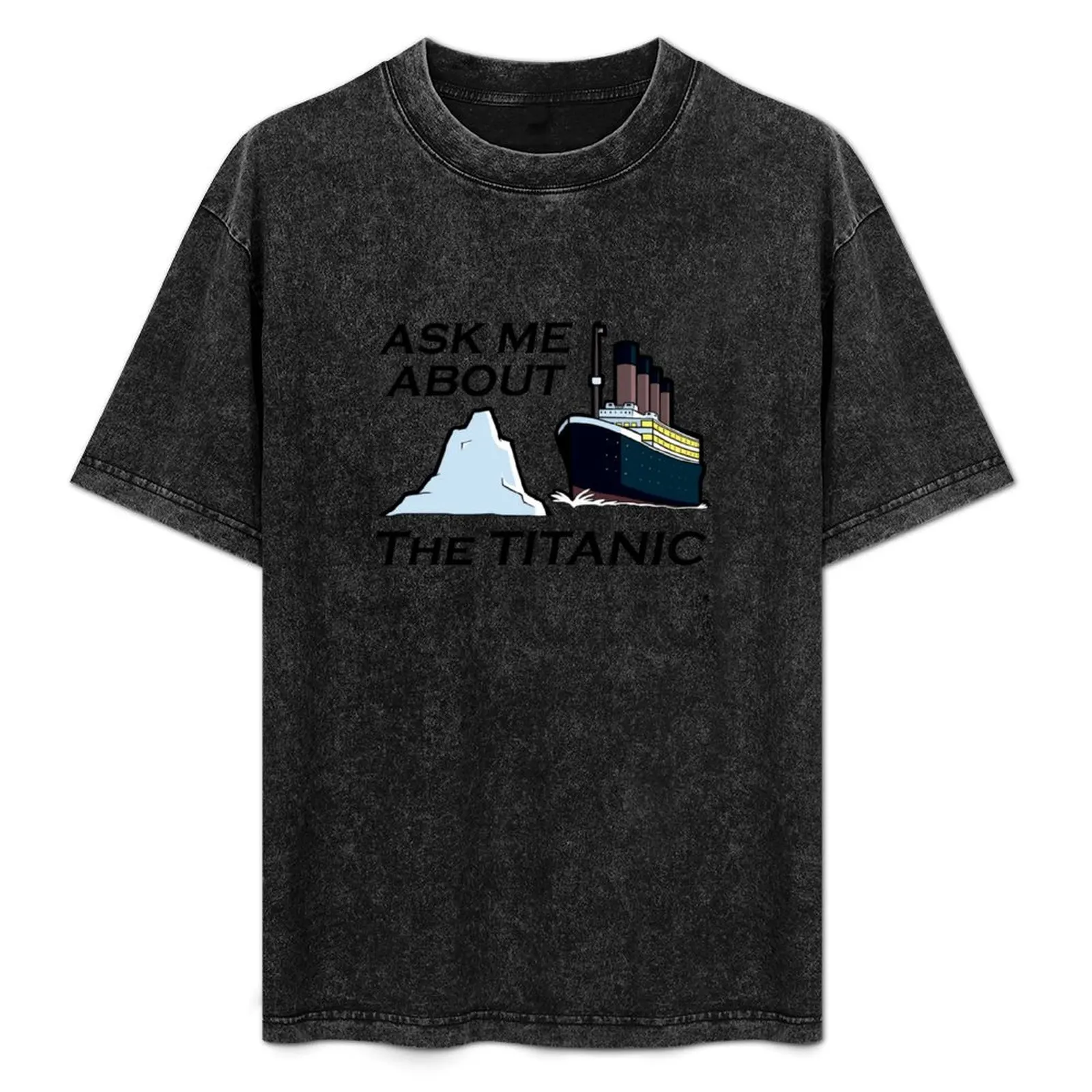 タイタニック号について教えてください（黒文字）tシャツ-サマーホリデーtシャツ