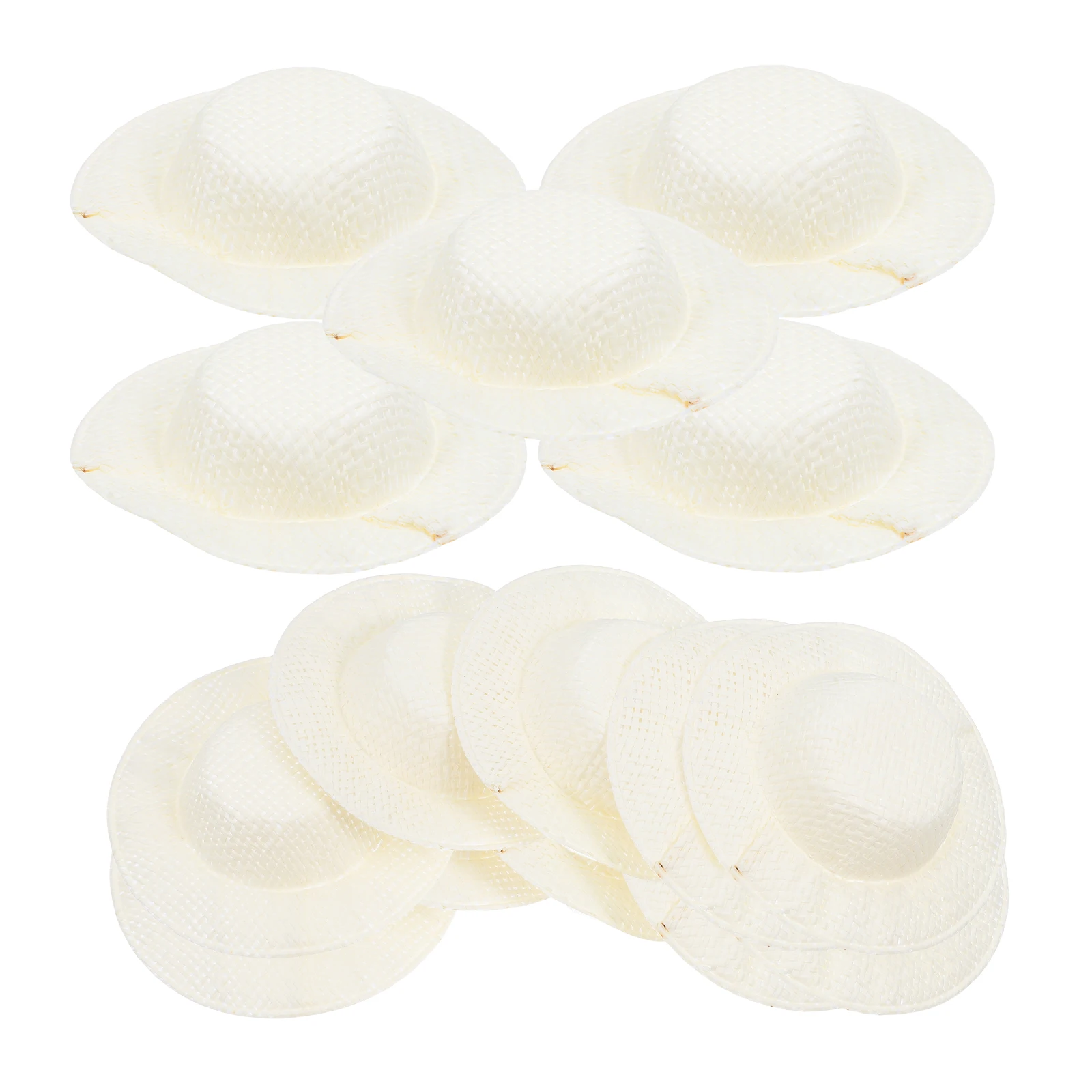 15 szt. Mini Imitacje Kapeluszy ze Słomy, Dzianinowe Czapki do Rękodzieła, Akcesoria DIY, Małe Ozdobne Kapelusze, Dekoracje Świąteczne