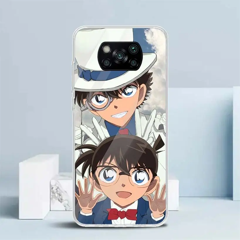 Anime Detective Conan Soft Cover for Xiaomi Poco X5 Pro X4 Gt X3 Nfc M5S Print Phone Case M4 M3 M2 F3 F2 F1 Mi Note 10 Lite Coqu