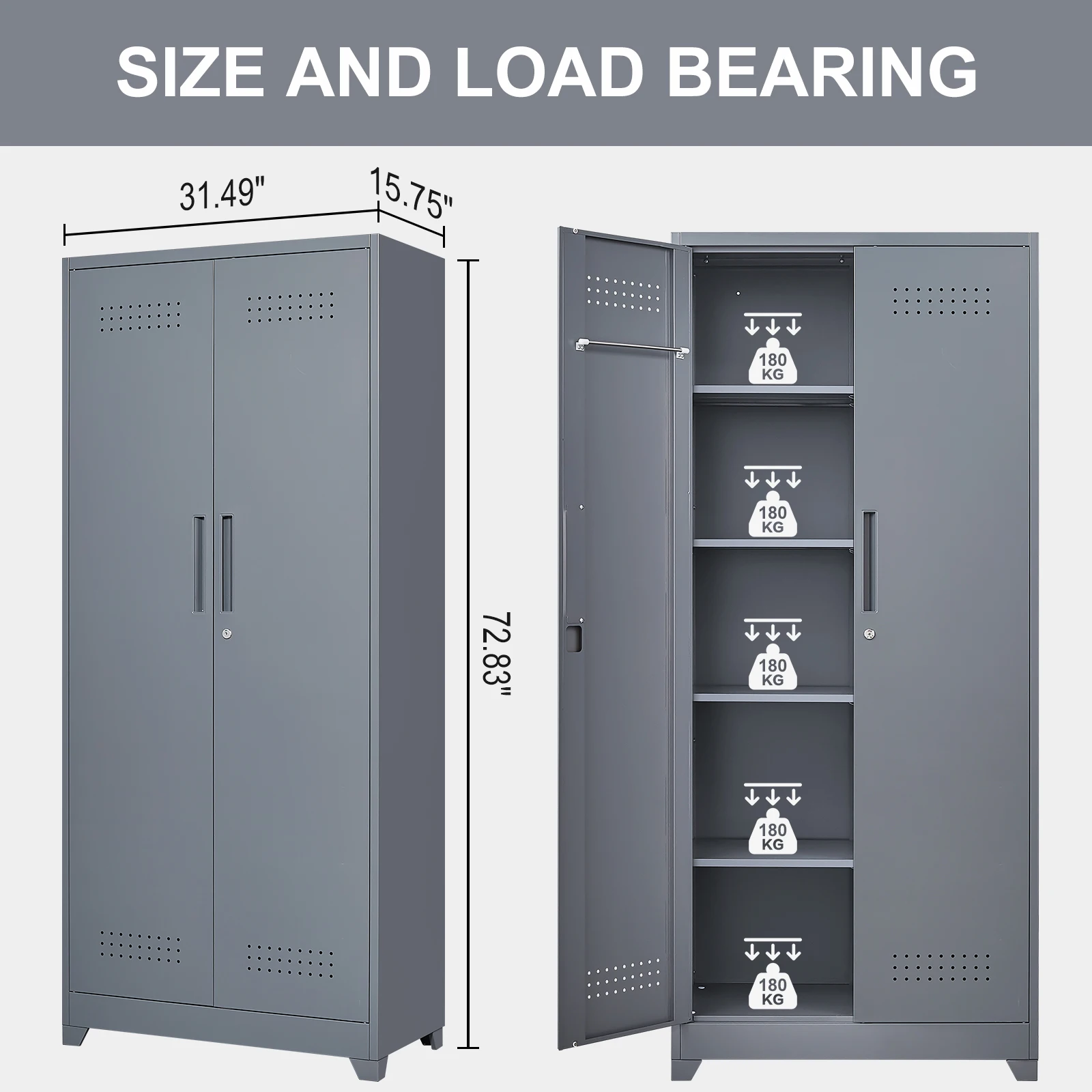 High Quality Heavy-Duty Modern Foldable Adjustable Metal Basement Filing Cabinet Lockable Storage