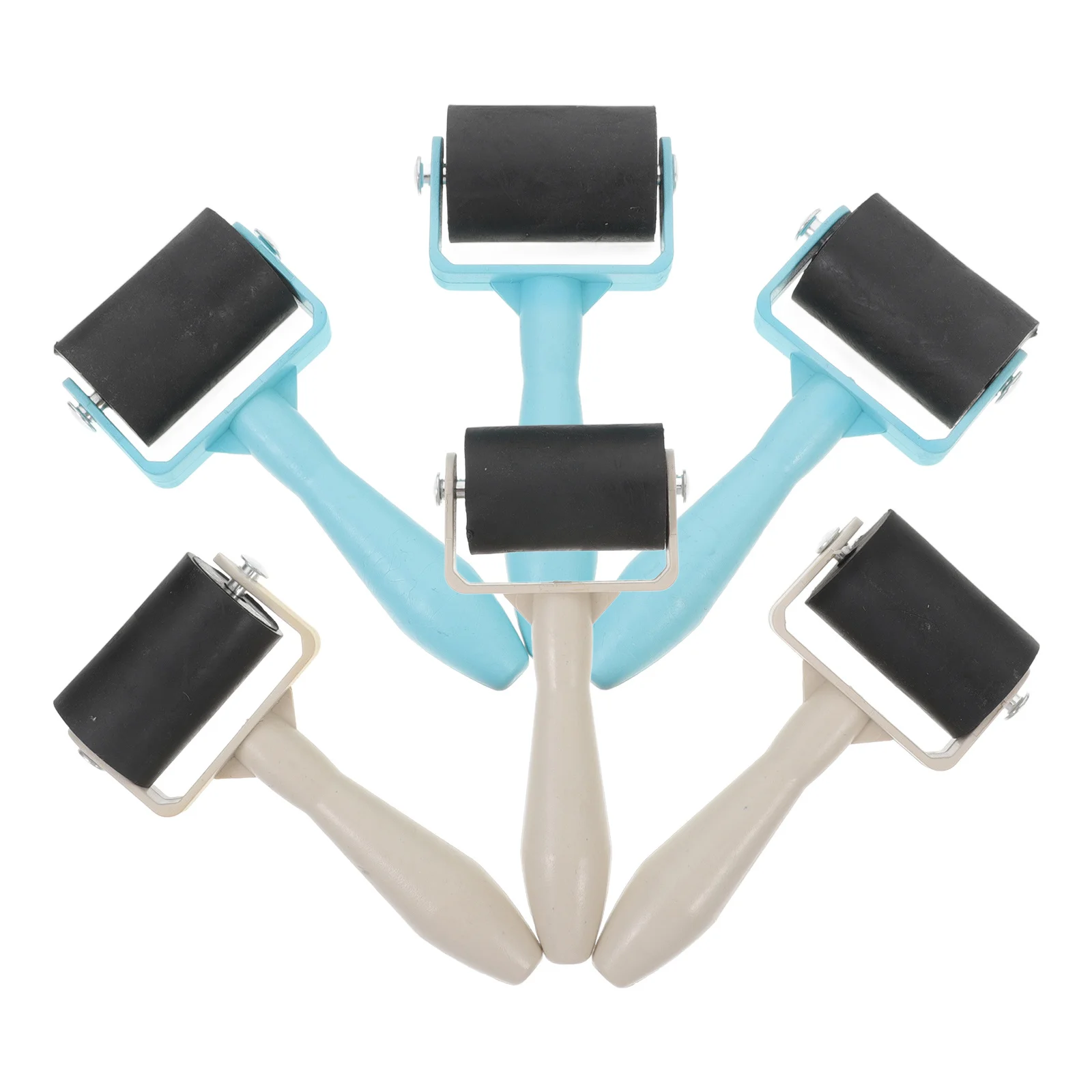 6 قطعة مجموعة أدوات الطباعة الفنية الأسطوانة لختم اللوحة DIY بها بنفسك المشاريع الحرفية قضيب الحبر لوازم بكرات #1