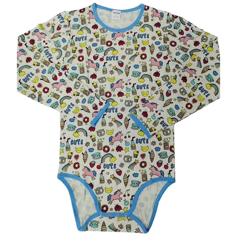 

ABDL Боди с радужным принтом и рукавами/боди с длинными рукавами для взрослых, комбинезон/боди для взрослых/одежда abdl/комбинезон для взрослых