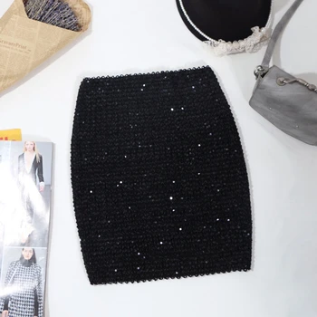 Bolso Sexy a la cadera, falda que rebota de cintura alta, bolso de lentejuelas para mujer, falda elástica y ajustada para club nocturno, espectáculo de danza, chica al lado