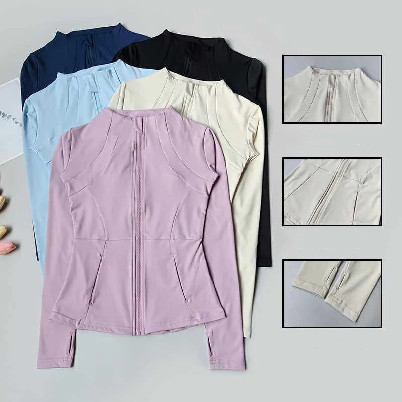 Women's Quick Dry Workout Jacket, Slim Fit Long Sleeve Fitness Top, Breathable for Professional Training