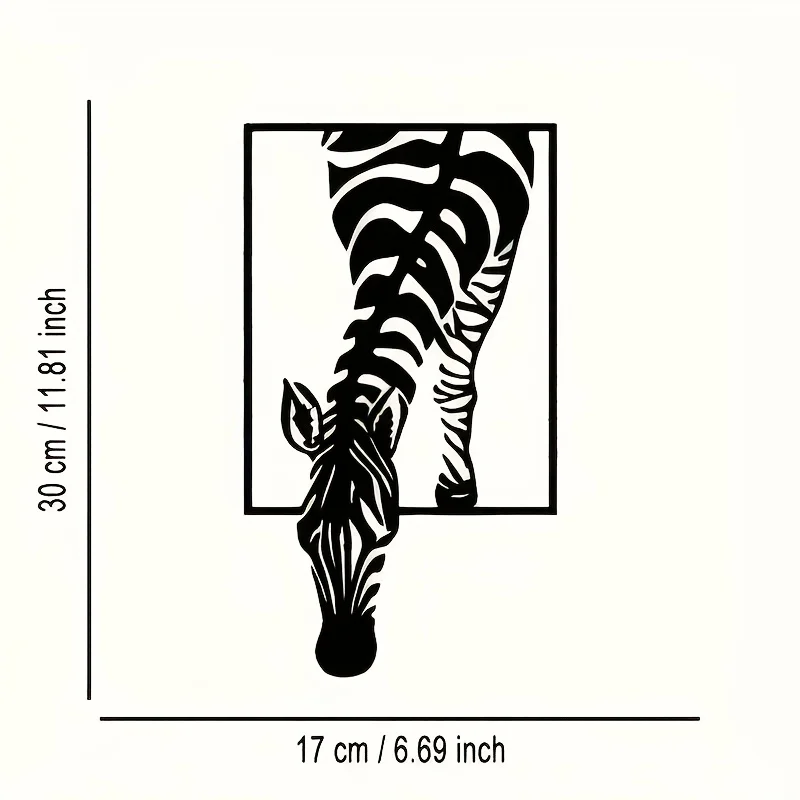 [Modern Zebra Metal Art] Minimalist Zebra Metal Wall Art - Modern Striped Iron Decor |  Animal-Themed Design, Zebra Decor