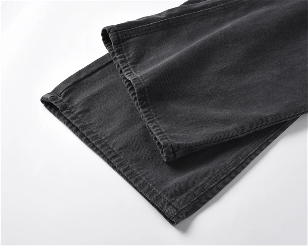 Solid Color Micro Flared Jeans Men Women High Quality Versatile Jeans