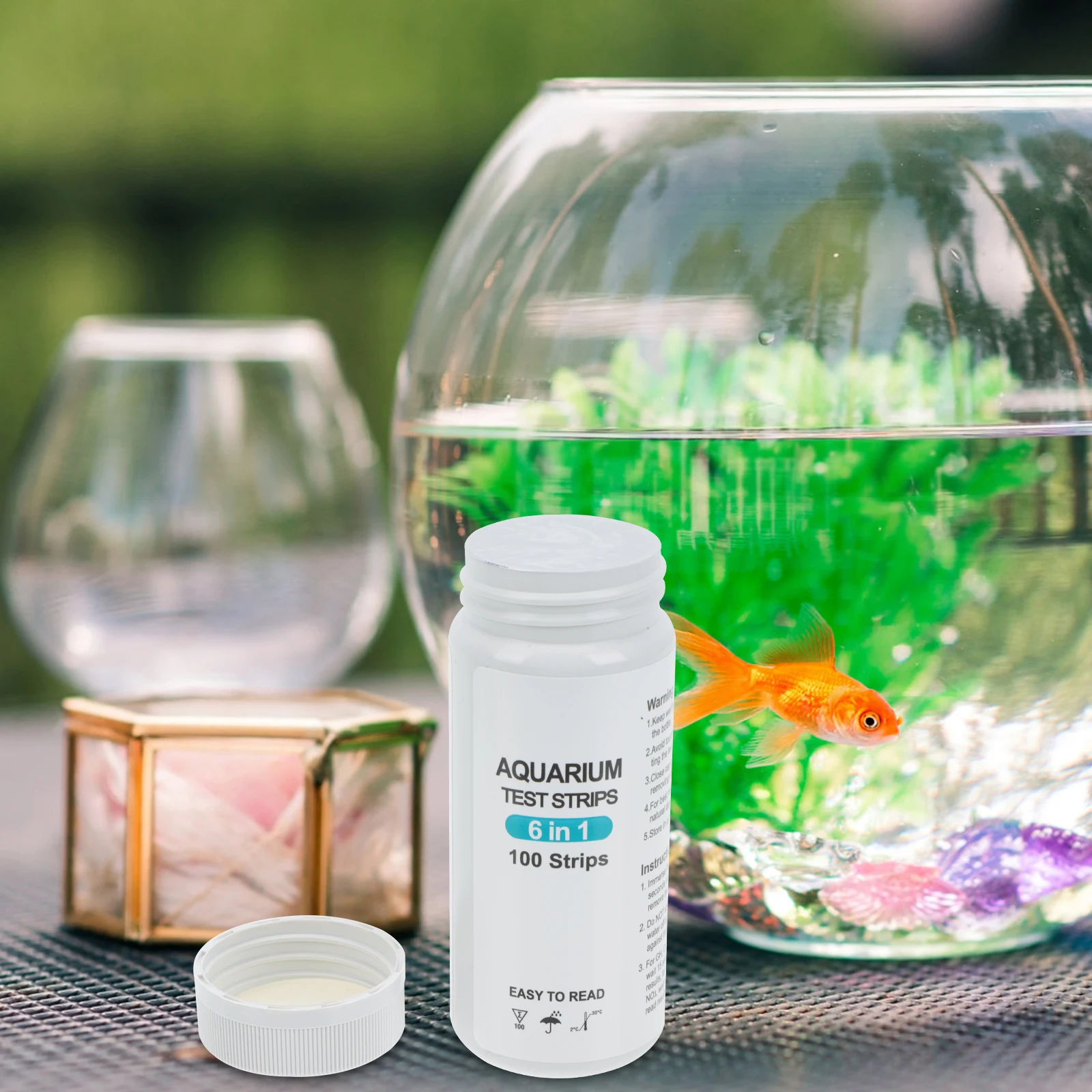 

6 in Strips Water Quality Paper for Aquarium Alkalinity pH Hardness Chlorine Cyanuric Acid Pet Supplies