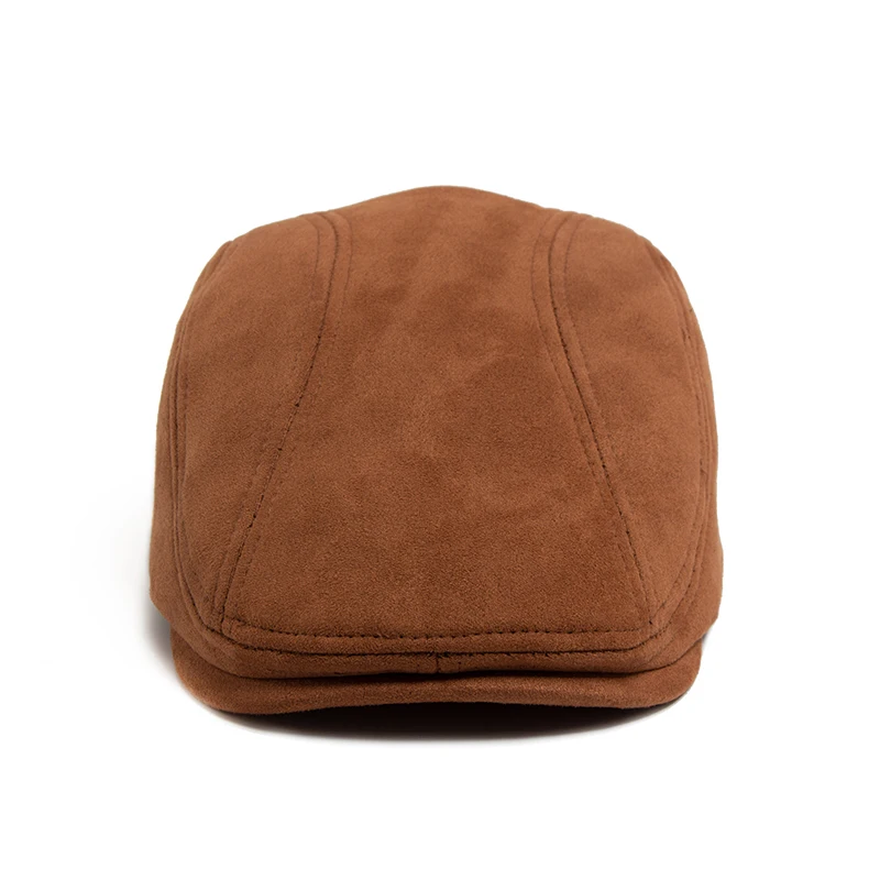 New Suede Autumn Winter Beret Fashion Vintage Men Women Newsboy Hat Casual Flat Visor Cap Berets For 54-58cm Head Circum Ference