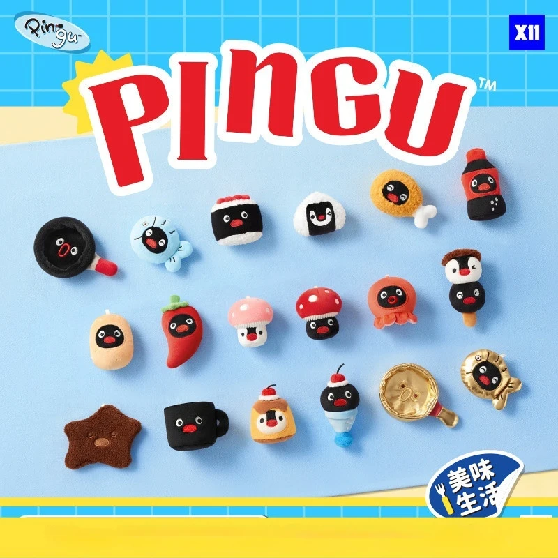

New Pingu Pingu'S Delicious Life Series Plush Sticker Blind Box Cute Penguin Doll Trendy Play Toys Refrigerator Magnet Gifts