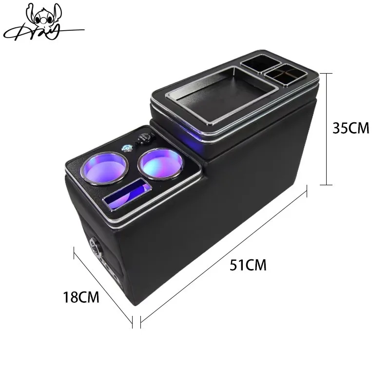 M4 Multifunctional Car Handrail Console Box, Light Emitting Diode for Truck