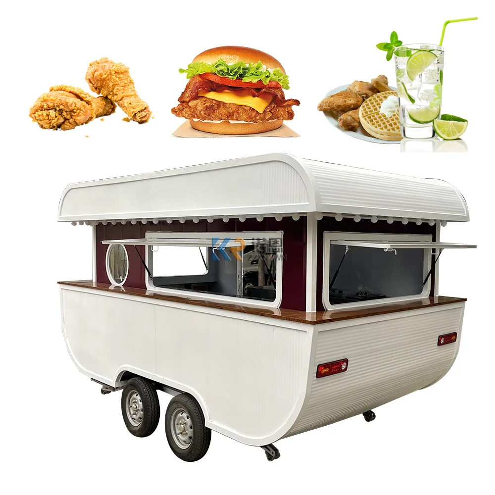 OEM Fast Boat Type Food Cart Trailer Ice Cream Vending Van Customized Hot Dog Coffee Food Kiosk with CE DOT