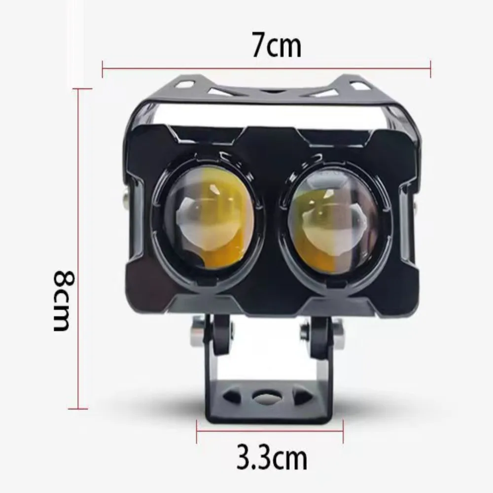 Motorcycle Spotlight DC12-80V Auxiliary 2Lens Headlights  Front Additional Electric for Motorcycles  ATV UTV Fog Light