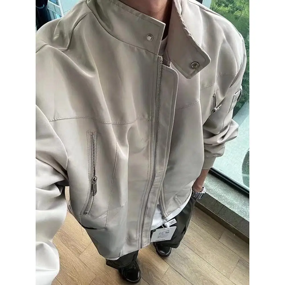 

Мужская повседневная куртка-бомбер в американском уличном стиле, универсальная, с воротником-стойкой, модная, свободного кроя...