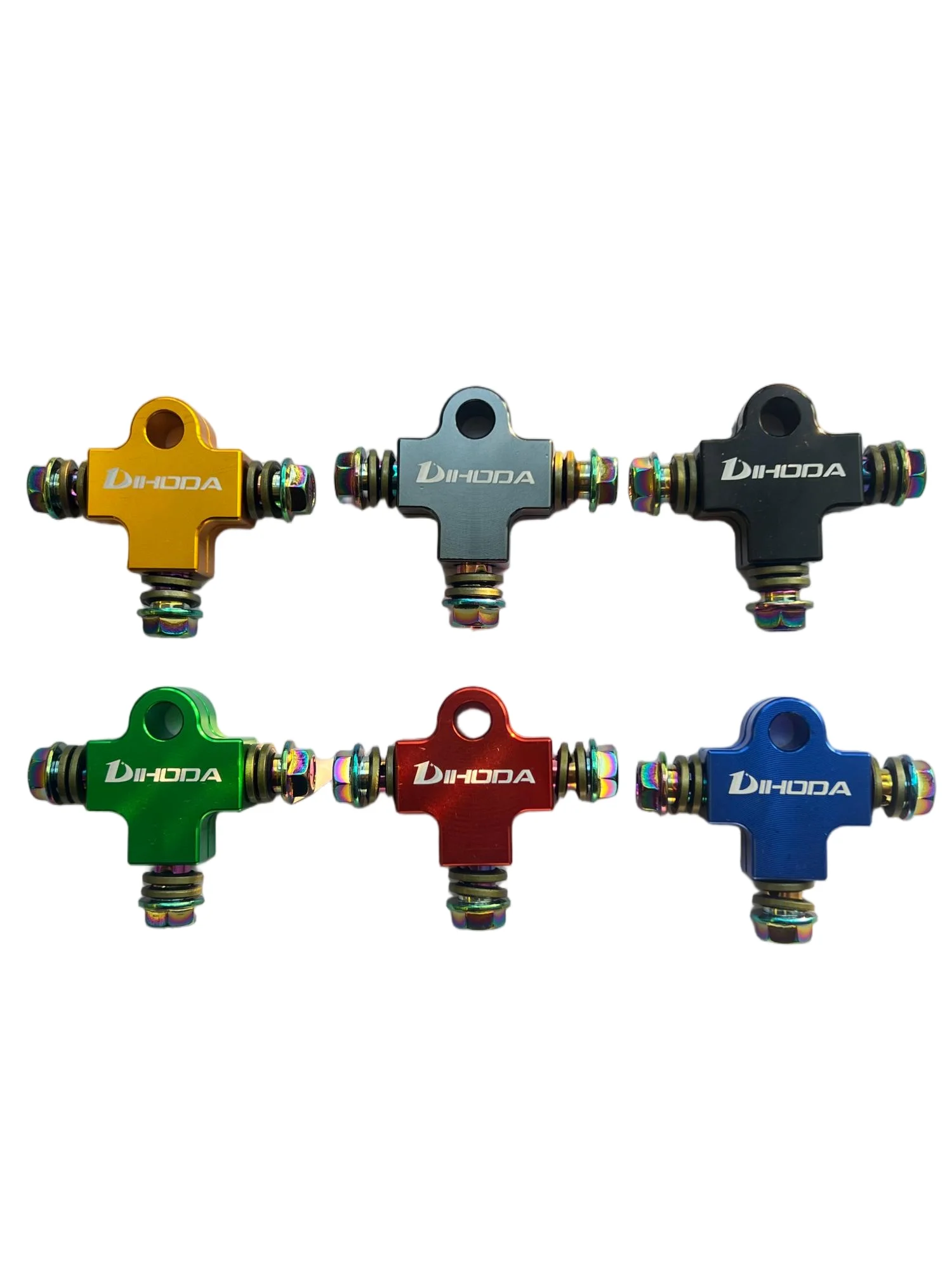 CNC Aluminum Motorcycle Brake Hose Tee Connector 3 Way Universal Adapter for Hydraulic Brake Line 6 Color Options